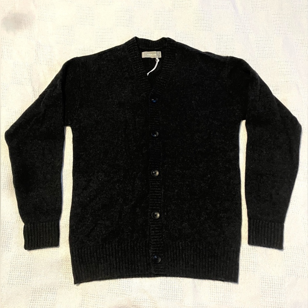 Everlane Felted Merino Cardigan Sweater Charcoal small NWT - Picture 2 of 10
